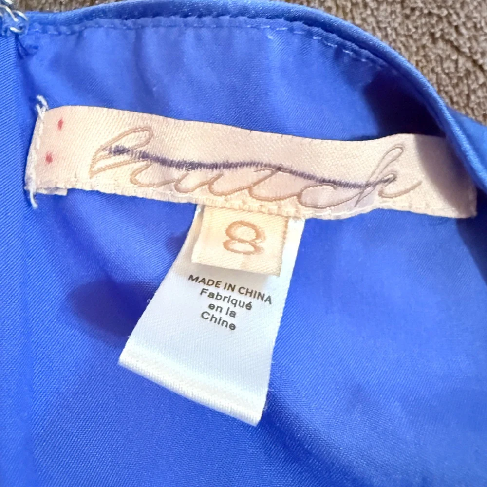 Hutch Anthropologie Satin Blue Cowl Neck Jumpsuit 8